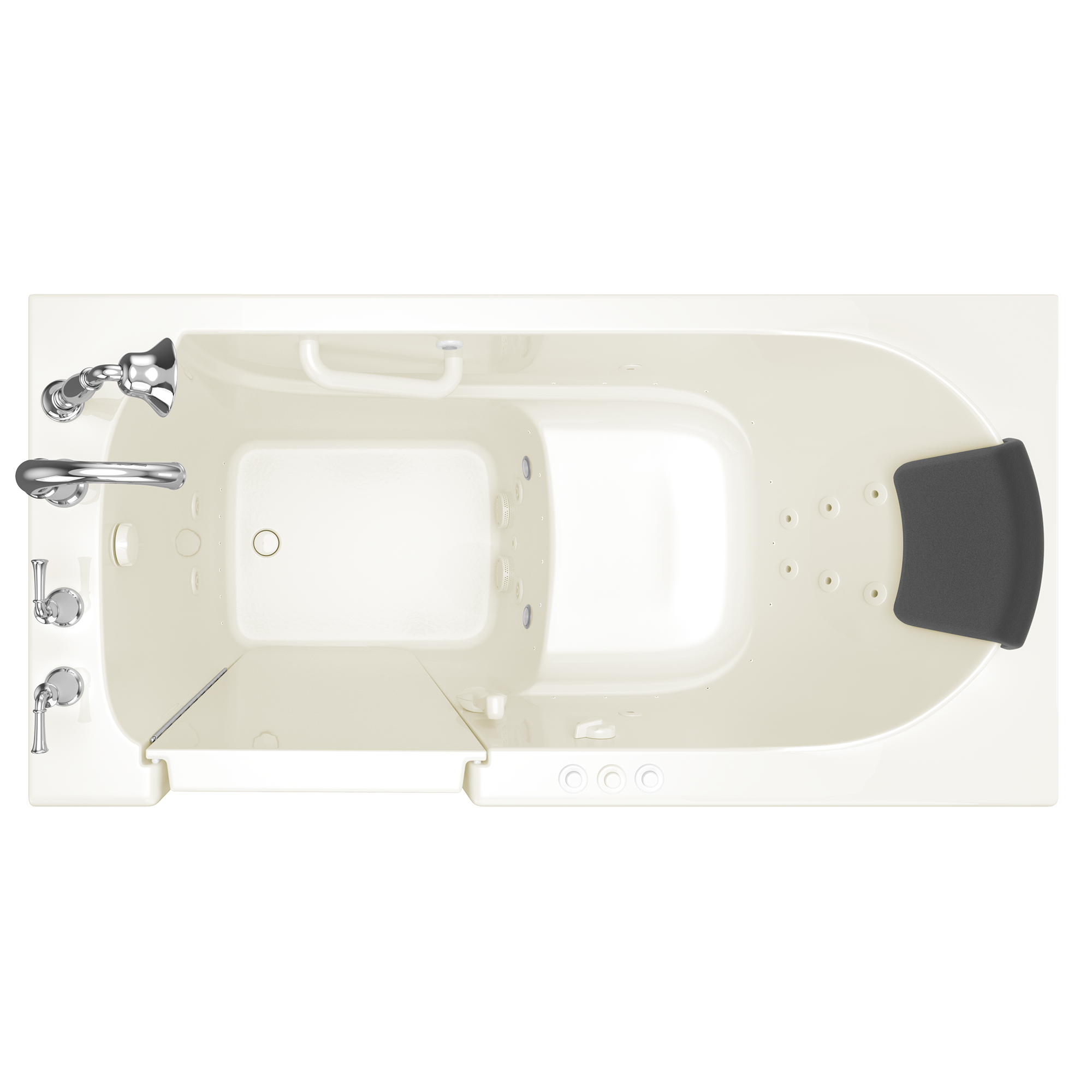 Gelcoat Premium Series 60x30 Inch Walk-In Bathtub with Dual Air Massage and Jet Massage System - Left Hand Door and Drain